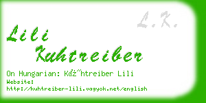 lili kuhtreiber business card